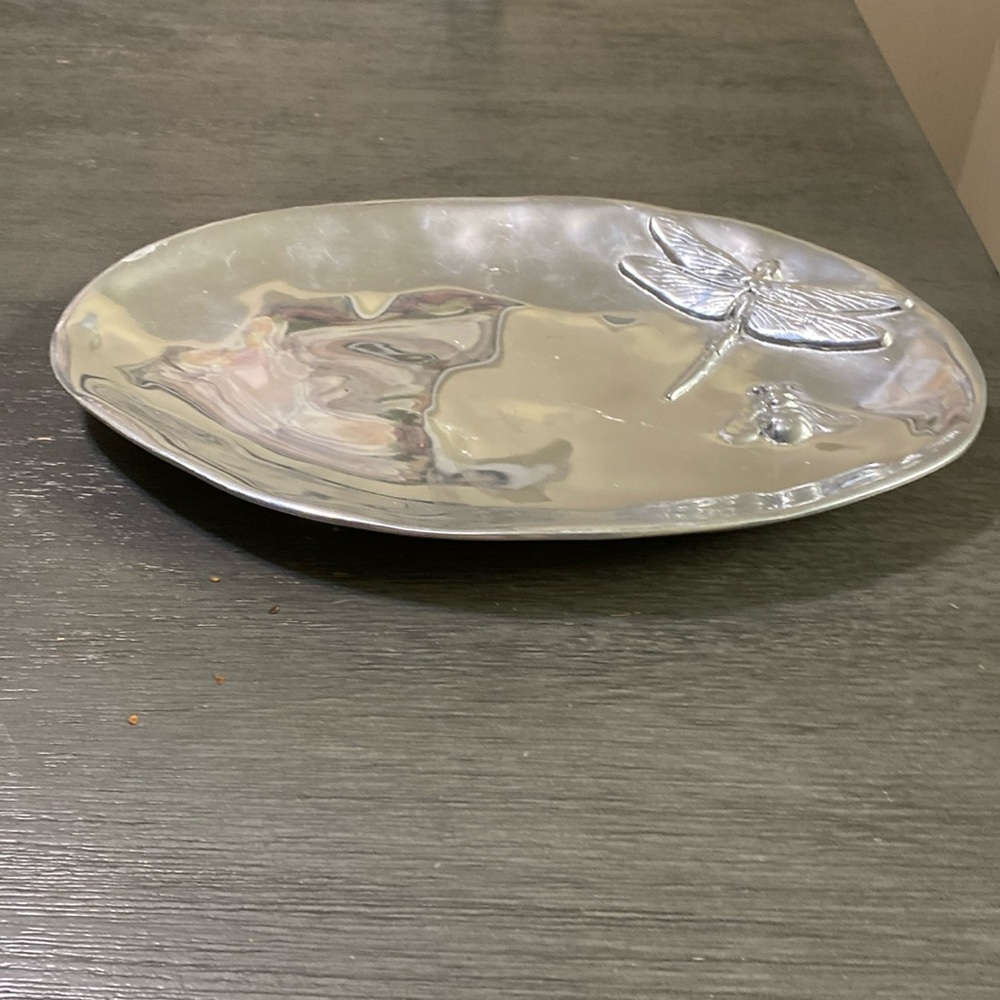 Mariposa dragonfly & bee oval server